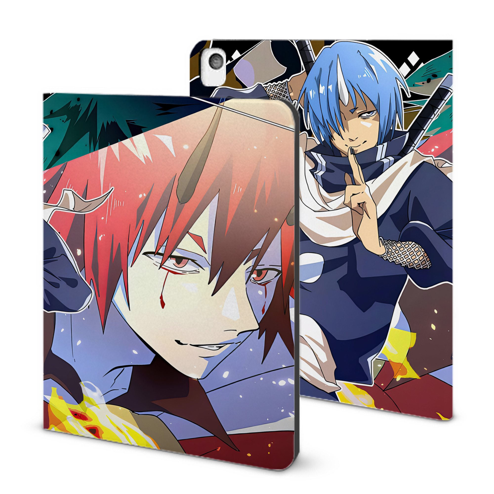 （画像用） 転スラ Regarding Reincarnated to Slime IPadケース ペンホルダー付き ブックスタイルデザイン